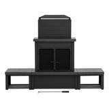 Sunjoy Nordic Modern Wood Burning Fireplace with Log Holders 76" - Dark Gray, view 3