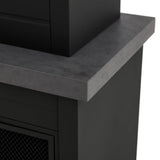 Sunjoy Nordic Modern Wood Burning Fireplace with Log Holders 76" - Dark Gray, view 4