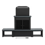 Sunjoy Nordic Modern Wood Burning Fireplace with Log Holders 76" - Light Gray, view 3