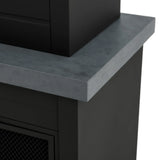 Sunjoy Nordic Modern Wood Burning Fireplace with Log Holders 76" - Light Gray, view 4