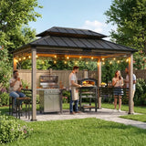 Sunjoy Pro-Grill Extra-Tall Grill Gazebo with Outlets & Screens – Black, 8x12, view 2