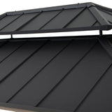 Sunjoy Pro-Grill Extra-Tall Grill Gazebo with Solar Panel - Black, 8x12, view 6