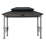 Sunjoy Pro-Grill Extra-Tall Grill Gazebo with Solar Panel & Screens – Black, 8x12, view 4