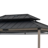 Sunjoy Pro-Grill Extra-Tall Grill Gazebo with Solar Panel & Screens – Black, 8x12, view 5