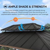 Sunjoy Pro-Grill Extra-Tall Grill Gazebo with Outlets & Screens – Brown, 8x12, view 6