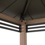 Sunjoy Pro-Grill Extra-Tall Grill Gazebo with Solar Panel & Screens – Brown, 8x12, view 6