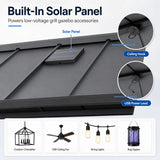 Sunjoy Pro-Grill Extra-Tall Grill Gazebo with Solar Panel - Brown, 8x12, view 3