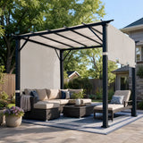 Sunjoy Palladio Adjustable Canopy Metal Pergola 9x9 - White, view 2