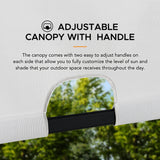 Sunjoy Palladio Adjustable Canopy Metal Pergola 9x9 - White, view 3