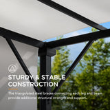 Sunjoy Palladio Adjustable Canopy Metal Pergola 9x9 - White, view 6