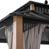 Sunjoy Kingston Aluminum Gazebo - Natural Woodgrain, 10x10, view 5