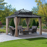 Sunjoy Kingston Horizon PC-Vent Gazebo - Natural Woodgrain, 12x10, view 2