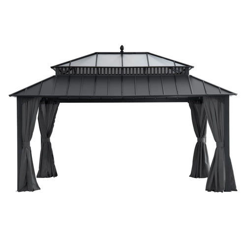 Sunjoy Kingston Horizon PC-Vent Gazebo - Slate Gray, 12x16