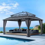 Sunjoy Kingston Horizon PC-Vent Gazebo - Slate Gray, 12x16, view 2