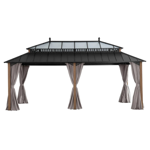 Sunjoy Kingston Horizon PC-Vent Gazebo - Natural Woodgrain, 12x20
