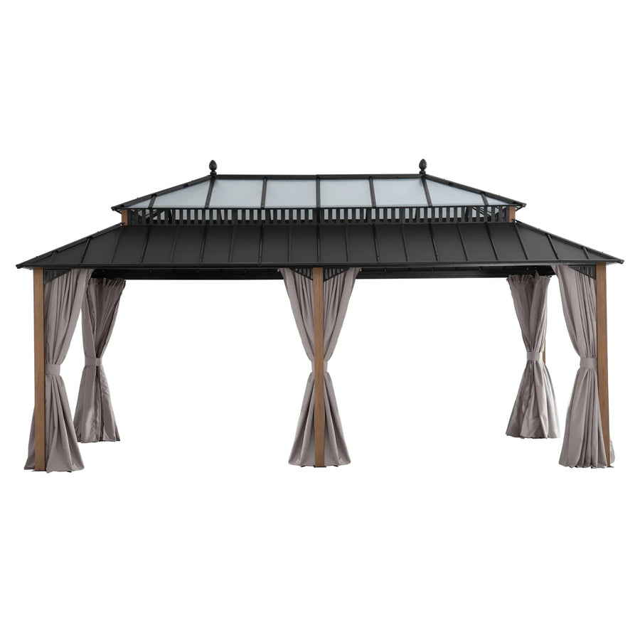 Sunjoy Kingston Horizon PC-Vent Gazebo - Natural Woodgrain, 12x20