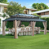 Sunjoy Kingston Horizon PC-Vent Gazebo - Natural Woodgrain, 12x20, view 2
