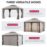 Sunjoy Double-Tier Premium Soft-Top Gazebo 11x13 - Harbor Gray, view 3