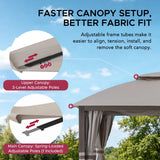 Sunjoy Double-Tier Premium Soft-Top Gazebo 11x13 - Harbor Gray, view 5