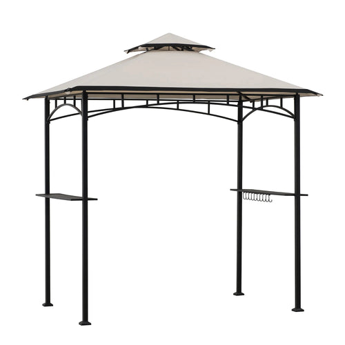 Sunjoy BBQ 2-Tier Grill Canopy, 8x5 - Beige & Black