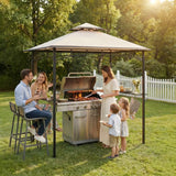 Sunjoy BBQ 2-Tier Grill Canopy, 8x5 - Beige & Black, view 2