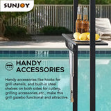 Sunjoy BBQ 2-Tier Grill Canopy, 8x5 - Beige & Black, view 3