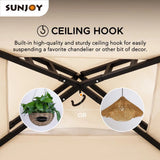 Sunjoy BBQ 2-Tier Grill Canopy, 8x5 - Beige & Black, view 5