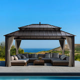 Sunjoy Kingston Aluminum Gazebo - Espresso Brown, 12x16, view 2