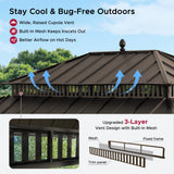 Sunjoy Kingston Aluminum Gazebo - Espresso Brown, 12x16, view 5