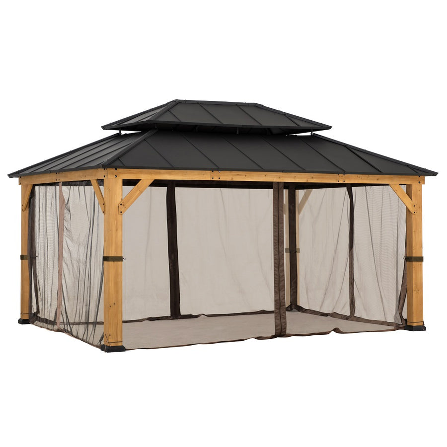 Sunjoy Mosquito Netting Gazebo Netting for 12 ft. x 16 ft. Large Size Gazebo - Brown