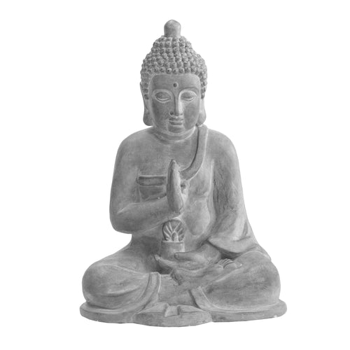 Sunjoy Serenity Blessing Buddha Statue 20" – Weathered Stone Gray