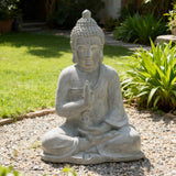 Sunjoy Serenity Blessing Buddha Statue 20" – Weathered Stone Gray, view 2