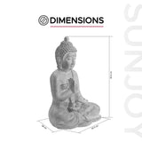 Sunjoy Serenity Blessing Buddha Statue 20" – Weathered Stone Gray, view 5