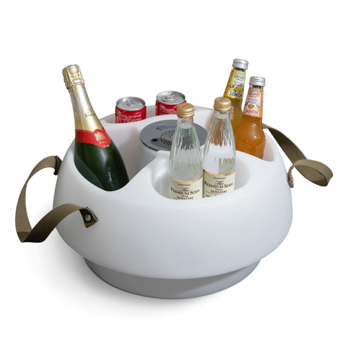 Sunjoy 3-in-1 Floating Drink Holder with Bluetooth 5.0 Speaker and Ambient Light