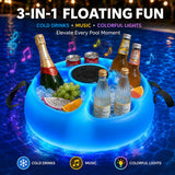 Sunjoy 3-in-1 Floating Drink Holder with Bluetooth 5.0 Speaker and Ambient Light, view 3