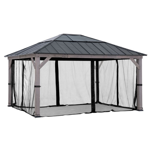 Sunjoy Gazebo Mosquito Netting for 13 ft. × 15 ft. Wooden Gazebos - Black