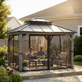 Sunjoy Gazebo Mosquito Netting Replacement for 10 ft. x 12 ft. Wood Frame Gazebo - Black, view 2