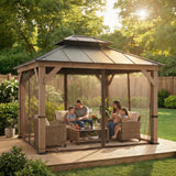 Sunjoy Gazebo Mosquito Netting Replacement for 10 ft. x 12 ft. Wood Frame Gazebo - Brown, view 2