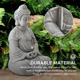 Sunjoy Serenity Meditating Buddha Statue 20" - Weathered Stone Gray, view 4