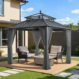Sunjoy Kingston Horizon PC-Vent Gazebo - Slate Gray, 10x10, view 2