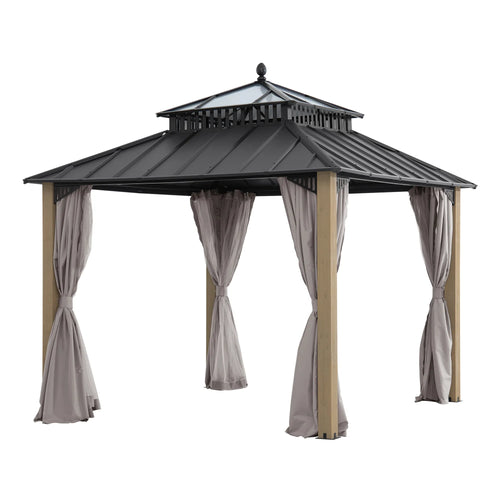 Sunjoy Kingston Horizon PC-Vent Cedar Gazebo, 10x10
