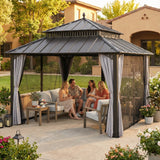 Sunjoy Kingston Aluminum Gazebo - Espresso Brown, 12x12, view 2