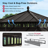 Sunjoy Kingston Aluminum Gazebo - Espresso Brown, 12x12, view 5