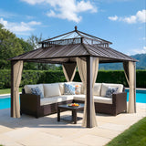 Sunjoy Kingston Horizon PC-Vent Gazebo - Brown, 12x12, view 2