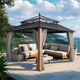 Sunjoy Kingston Horizon PC-Vent Gazebo - Natural Woodgrain, 12x12, view 2