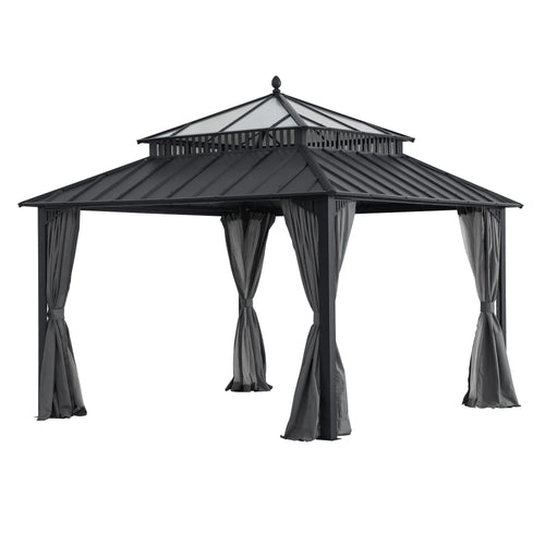 Sunjoy Kingston Horizon PC-Vent Gazebo - Slate Gray, 12x12