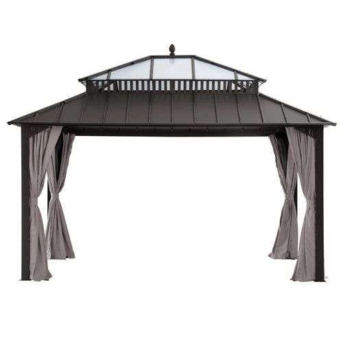 Sunjoy Kingston Horizon PC-Vent Gazebo - Brown, 12x14