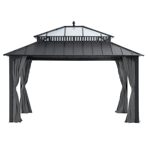 Sunjoy Kingston Horizon PC-Vent Gazebo - Slate Gray, 12x14