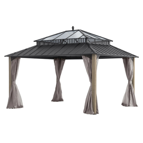 Sunjoy Kingston Horizon PC-Vent Cedar Gazebo, 12x14