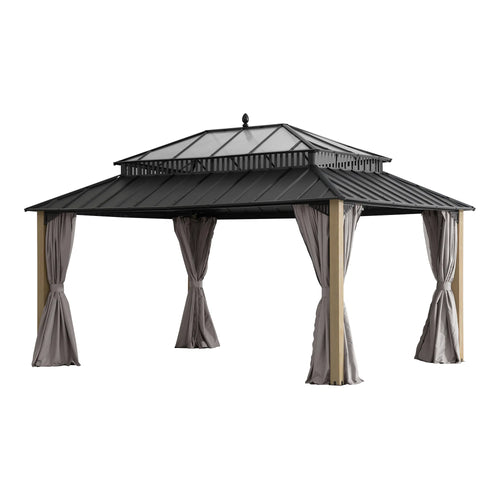 Sunjoy Kingston Horizon PC-Vent Cedar Gazebo, 12x16